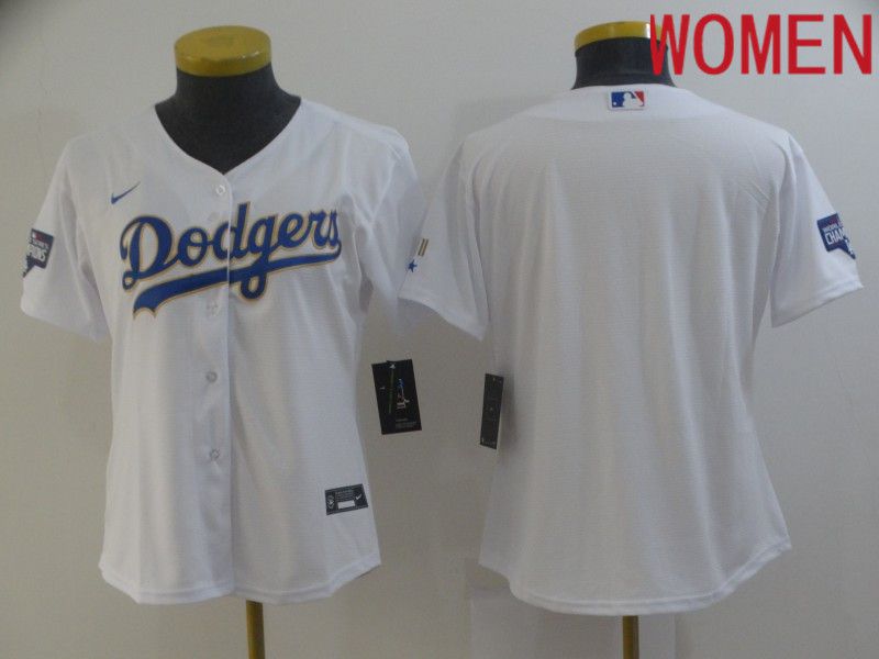 Women Los Angeles Dodgers Blank White Game Nike MLB Jerseys